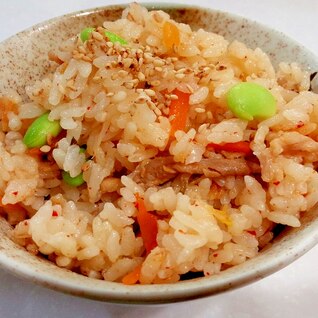 簡単！子供でも食べれる辛さのキムチご飯☆